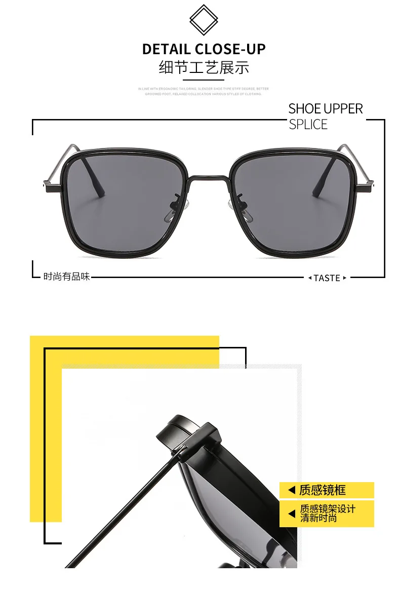 Oversized Sunglasses Women Fashion New Brand Big Square Frame Flat Top Sun Glasses Female Vintage Retro Full Black Sunglass NX