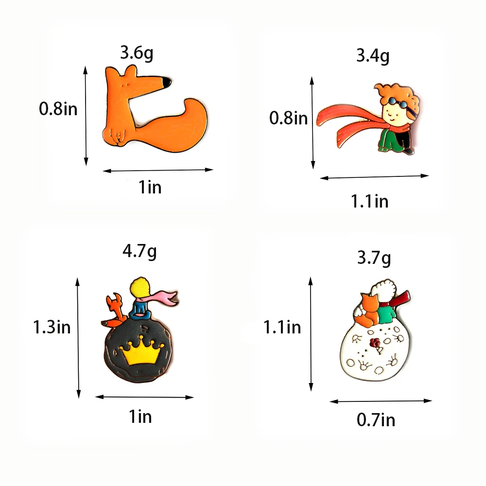 Animal Enamel Pins Cartoon Fox Badge Brooches Lapel pin Jeans shirt Bag Cute Brooch For Women Jewelry Gift Wholesale