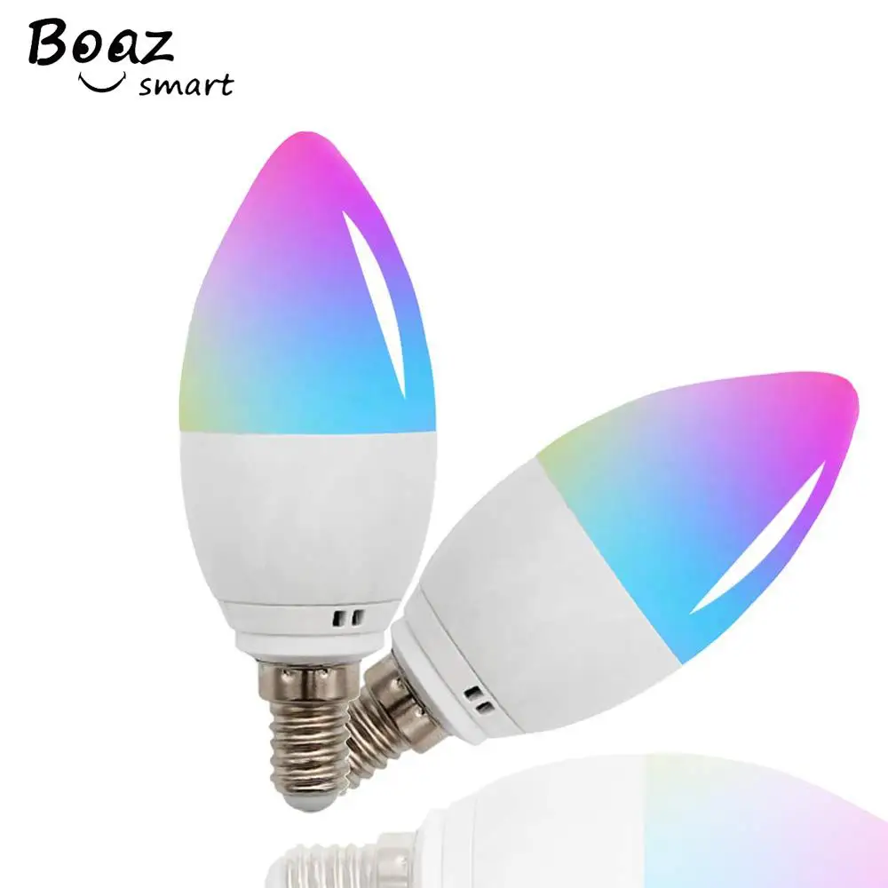Skup Boaz Wifi inteligentny żarówka świeczka E12 E14 E26 E27 pilot aplikacji sterowania Alexa Echo Google Home Tuya Smart ściemniania inteligentna dioda led noc żarówka