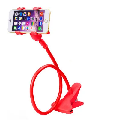 Длинный ленивый держатель для телефона, подставка для телефона, 360 градусов, гибкая кровать, стол, подставка для мобильного телефона, Настольный зажим, кронштейн, крепление для iPhone 8, 7, 6S - Цвет: red