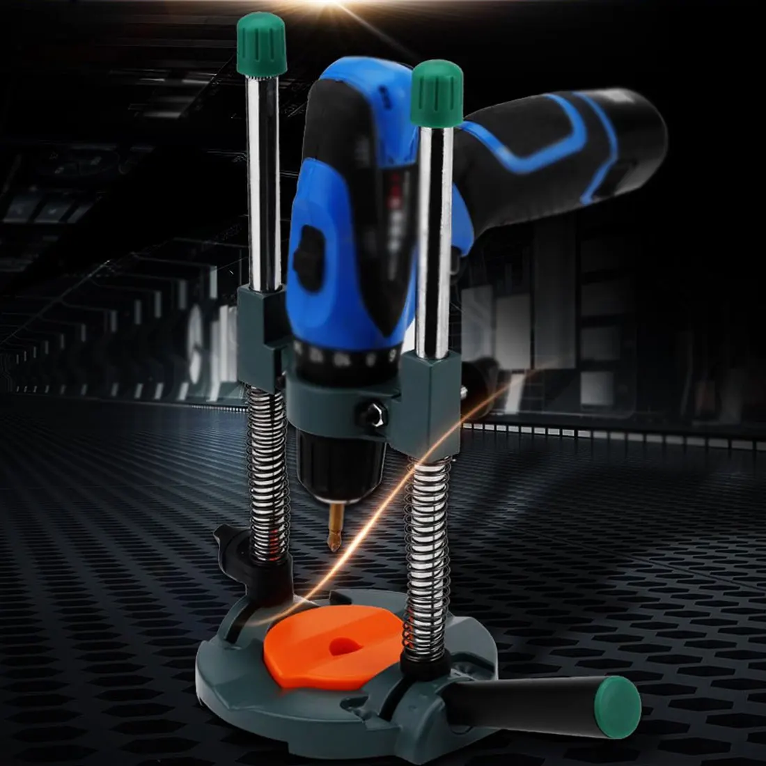 

Precision Drill Guide Pipe Drill Holder Stand Drilling Guide with Adjustable Angle and Removable Handle DIY tool
