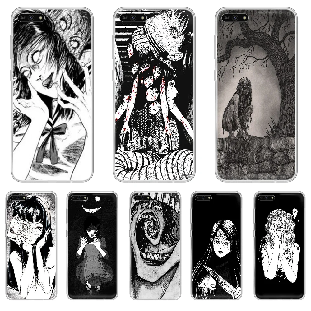 Чехол для телефона Junji Ito Tees Horror корпус HUAWEI honor mate 8 9 10 20 30 A S X i pro lite прозрачный