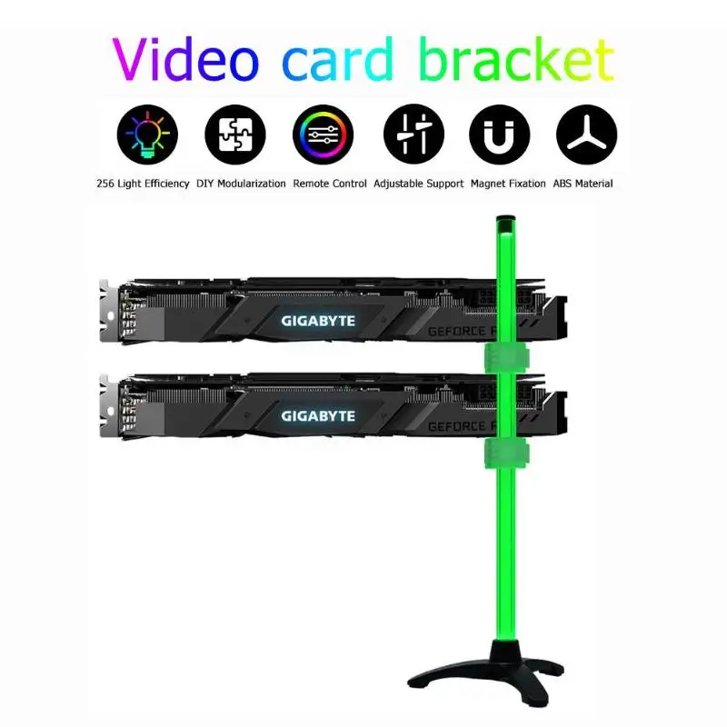 Кронштейн для видеокарты настольный компьютерный корпус для ПК RGB поддержка видеокарты Рамка подставка для ASUS/MSI/Gigabyte/ASRock материнская плата