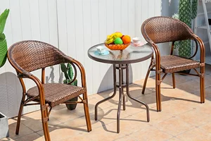 Garden poly wicker chairs and table