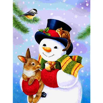 

Full Diamond Painting Cartoon Snowman Cross Stitch Diamond Embroidery Cartoon Mosaic Winter Home Decoration Christmas present