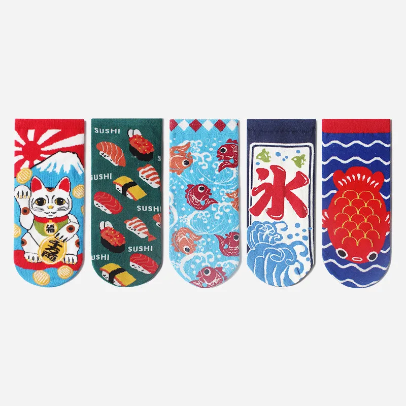 

Auspicious Good Luck Series Spring and Summer Boat Socks Cotton Socks Trend Socks Fashion 2019 Invisible Socks All Goes Well