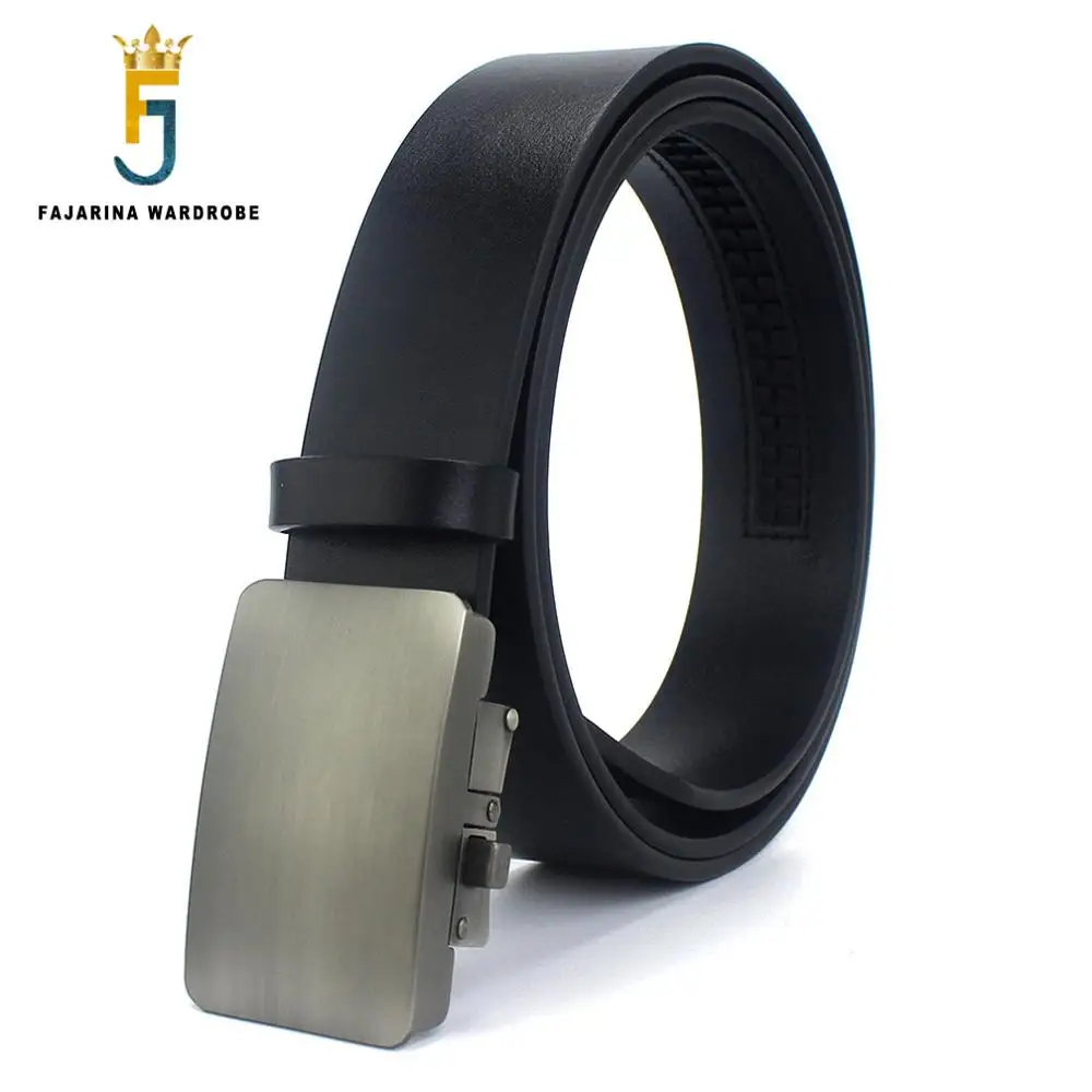 

FAJARINA New Arrival Top Quality Cow Genuine Leather Sliver Automatic Belt Men's Formal Style 3.5cm Width Belts for Men N17FJ770