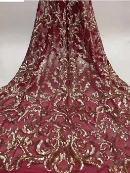 

Latest Sequin Lace Fabric African French Mesh Lace Multicolor Optional Large Flower Sequin Embroidery, Nigerian Lace, Dress Fabr