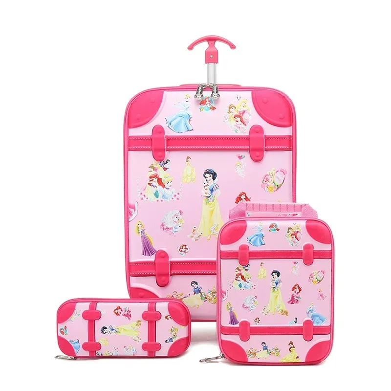 Kids Travel Suitcase Детский чемодан для путешествий на колесиках 3D аниме стерео студенческий чехол на колесиках набор милый мальчик девочка мультфильм Ланч сумка пенал детский подарок - Цвет: Kids Travel Suitcase