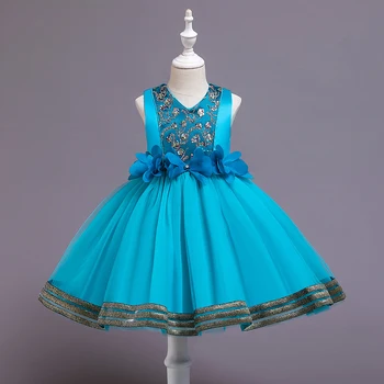 

Kids Party Dress for Girl Clothes Christmas Dress for Girls embroidery Formal Wedding Gown Tutu Princess Dress Flower Girls