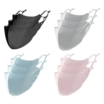

3pcs Children Adjustable Ice Silk Mask Sun Protect Dust-proof Washable Earloop Respirator Reusable Anti Pollution Mouth Cover