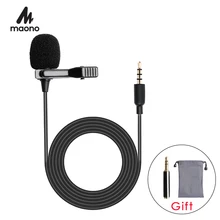 MAONO Lavalier Microphone Smart Clip-on Omnidirectional Condenser Lapel Mic Handsfree Interview Vocal Video Mic