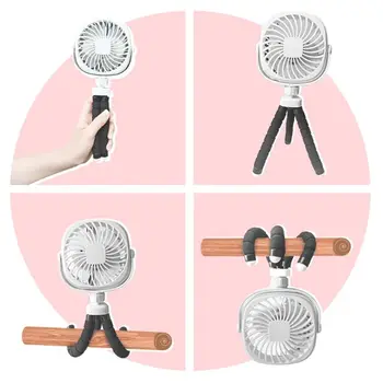 

Mini Octopus Clip-on Desk Fan Portable 3 Speed Adjustable Flexible Stroller Air Cooler USB Rechargeable