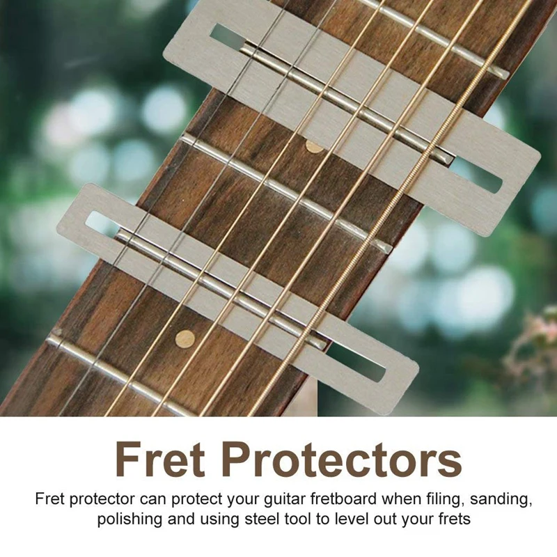 Guitar lutier Tool 1 Guitar Fret File, 1 Fret Rocker Tool, 2 металлических струн, 2 защита для грифа и Grindi