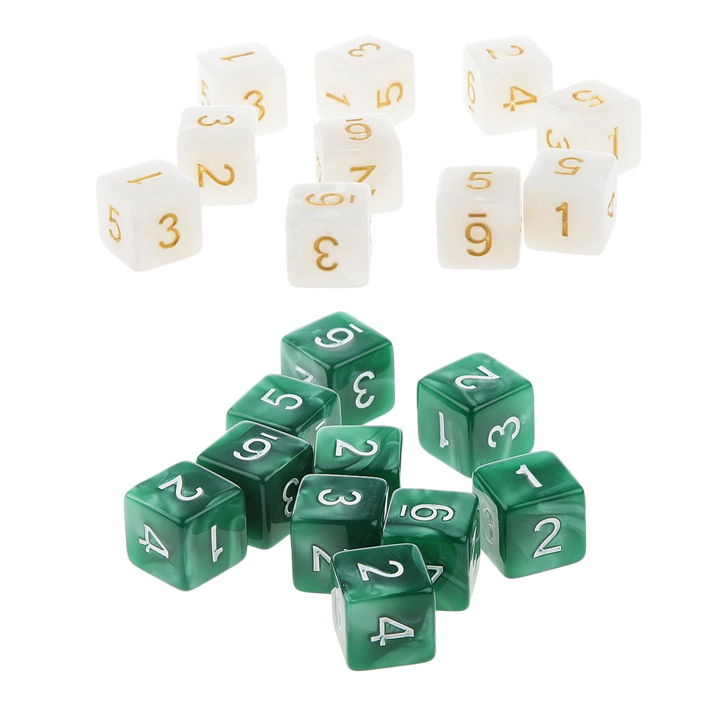 20Pcs 16mm Six Sided Dice D6 Square for Playing Dungeons D&D TRPG Game Toys
