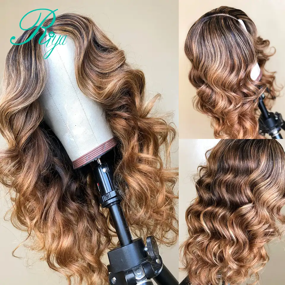 13x6 Invisible Honey Blonde Ombre Color Highlight Lace Front Human