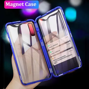 

For Samsung Galaxy A70 A30 A50 A80 A20 A10 A40 A60 Case 360 Double Sided Metal Magnetic Glass Cover For Samsung A40 A70 M40 M30