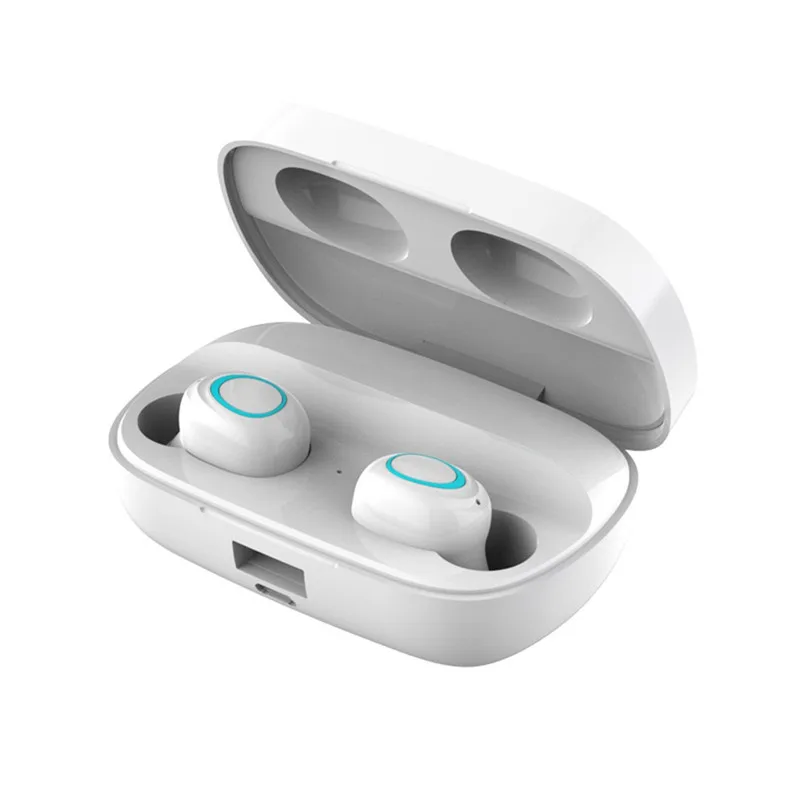 BT5.0 беспроводные наушники спортивные в уши мини беспроводные Bluetooth наушники стерео гарнитура Fone De Ouvido 40OCT21 - Цвет: Белый