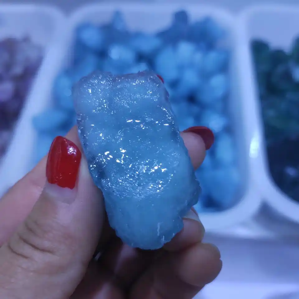 1 個 2 4 センチメートル自然光ブルーアクアマリン石ベリル石ミネラル標本分厚い生宝石用原石作るジュエリー 石 Aliexpress