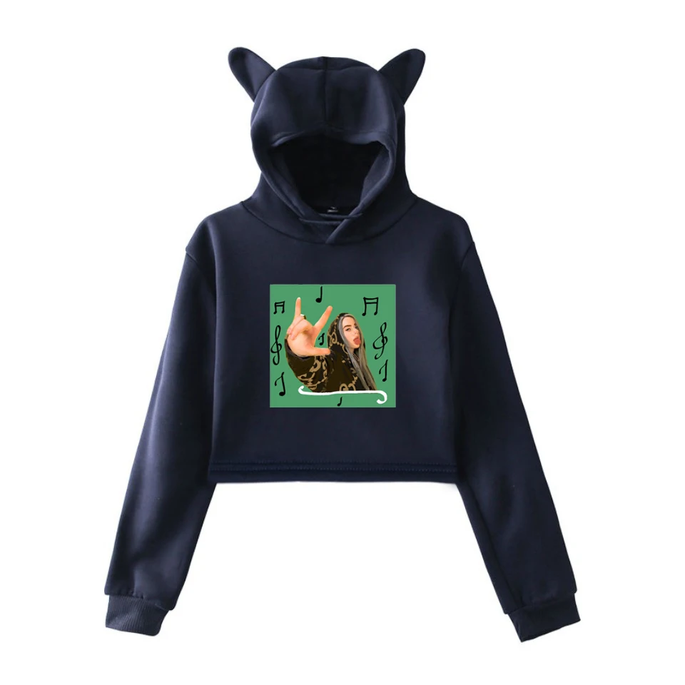 902-6 Короткие толстовки Billie Eilish, Женская Толстовка Harajuku, худи, Розовый пуловер, одежда для девочек, уличная одежда, женские топы с длинным рукавом - Цвет: 902-6