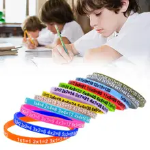 12 pçs/pçs/set tables multiplicação silicone macio pulseira aprender matemática educação pulseira para crianças pré-escolar auxiliares de ensino brinquedo matemática