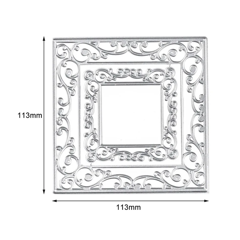 GJCrafts кружевные квадратные штампы вложенная рамка металлические режущие штампы новые Скрапбукинг открытки для тиснения трафарет DieCut шаблон