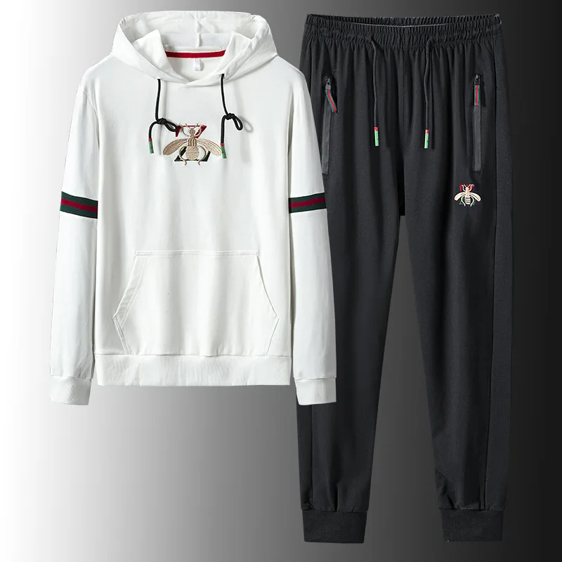 

Sets Tracksuit Men Autumn Winter Hooded Sweatshirt Drawstring Outfit Sportswear 2020 Male Suit Pullover Two Piece Set Casual