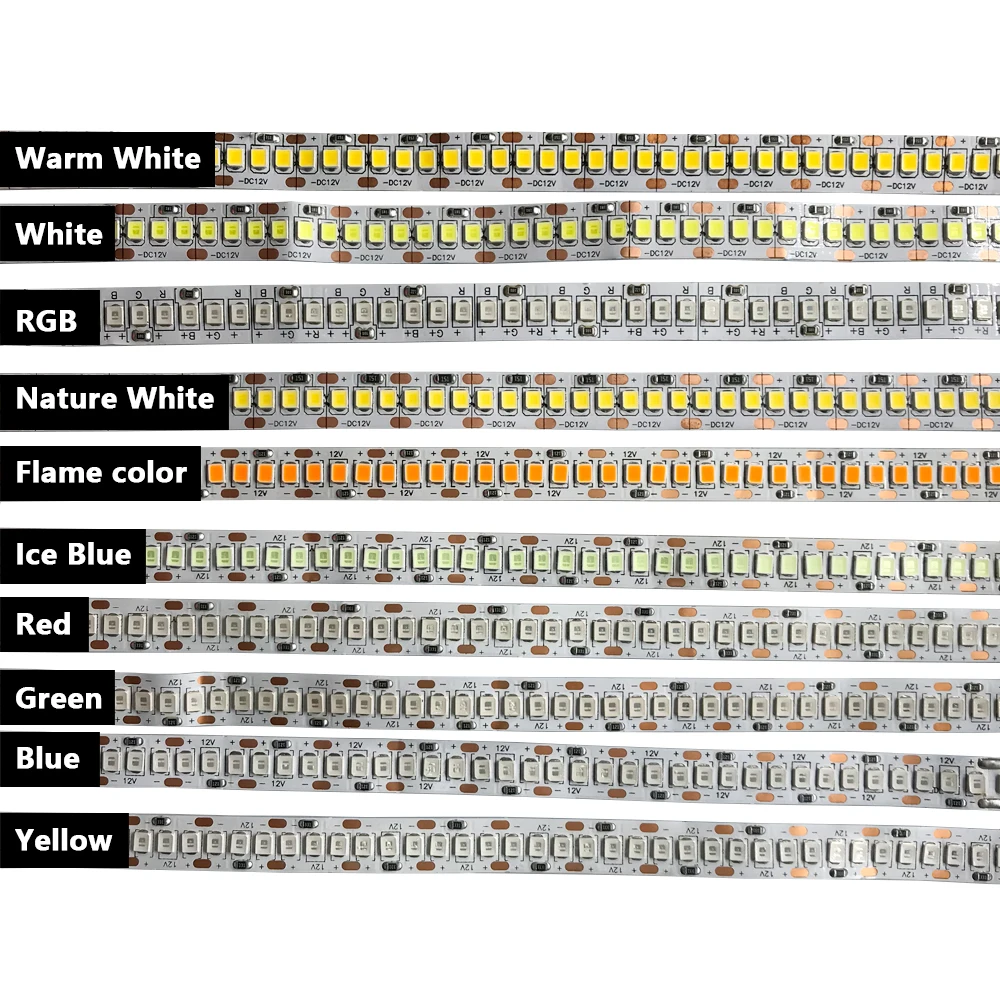 5V 12V 24V Led Strip Light RGB PC SMD 2835 White Ledstrip Waterproof 5 12 24 V Volt RGB LED Strip Tape Lamp Light Strip Flexible