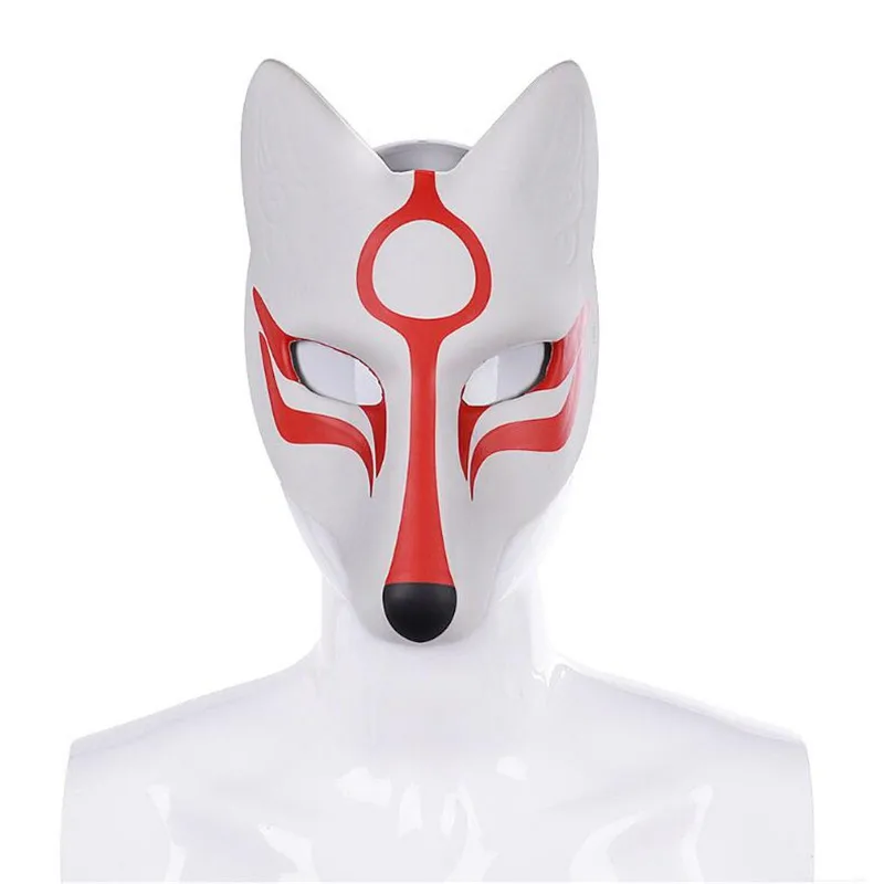 Japan Anime Fox Mask High-grade PU Leather EVA White Fox Mask Halloween Masquerade Cosplay Prop Accessories Mask Gift