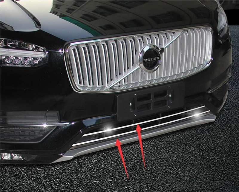 Для Volvo XC90 средний провод бар 15-19 передний бар украшения из нержавеющей стали корпус украшения бар XC90 модифицированные части