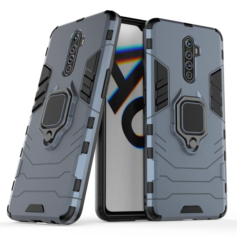 

For OPPO ACE Case Cover For OPPO ACE Armor Soft Silicone Finger Ring Back Shockproof Protective Fundas PC Hard Case For OPPO ACE