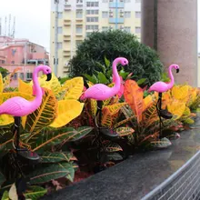 Солнечная Водонепроницаемая садовая лампа, светодиодный светильник с изображением фламинго