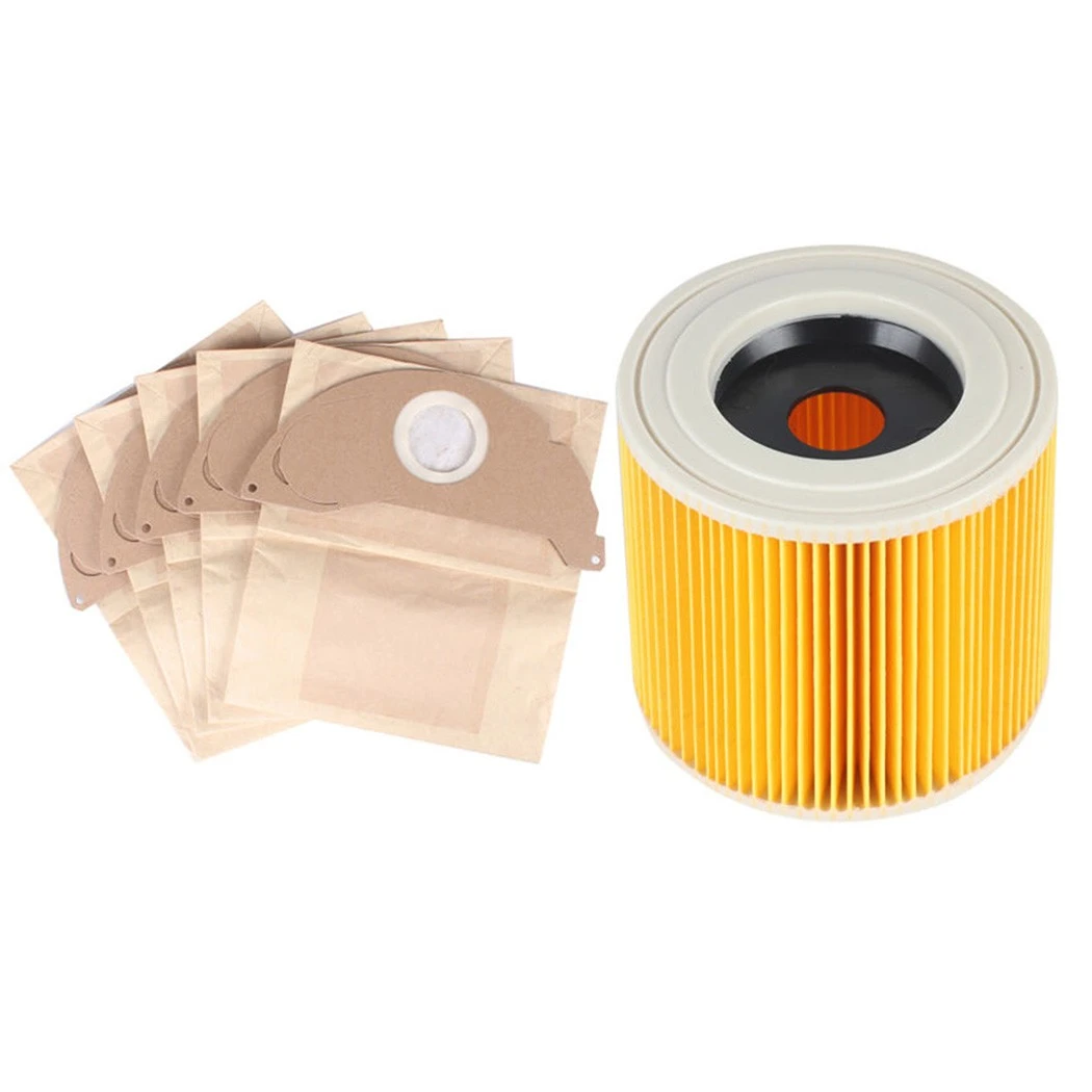 6pcs/set Vacuum Cleaner Filter Paper Dust Bags For Karcher Mv2 Wd2.000
