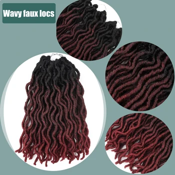 

Ombre Water Faux Locs Synthetic Braiding Hair Faux Locs Curly Crochet Hair Extensions Soft Dreads Crochet Braids Hair