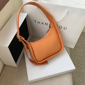 

Handbags For Women 2020 Luxury Trendy Underarm Bag Women Solid Color Small Shoulder Bag Fashion Personality Wide Strap Lady Bag