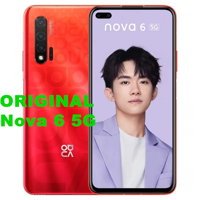 HuaWei Nova 6, версия 5G, смартфон, Android 10,0, Kirin 990+ Balong 5000, 6,57 дюймов, 2400X1080, 8 Гб ram, 256 ГБ rom, 40.0MP