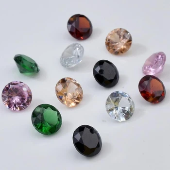 

10pcs/lot 8mm color zircon material single hole transparent pointed bottom round Lose Beads pendant accessories earrings jewelry
