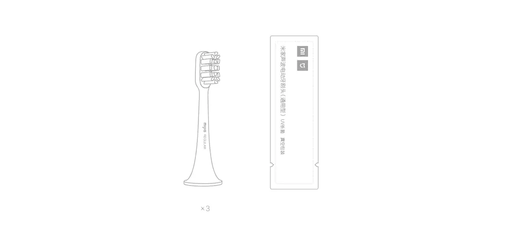 100% Original Xiaomi Mijia Smart acoustic electric toothbrush head Mini Clean Heads 3pcs new arrival
