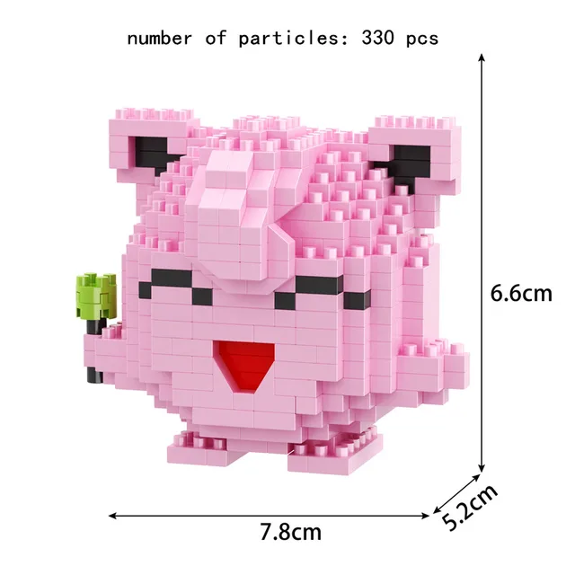 New 41 style Pokemon Blocks Small Building Blocks Cartoon Picachu Animal Mini Model Education Game Graphics Pokemon Toys 7076