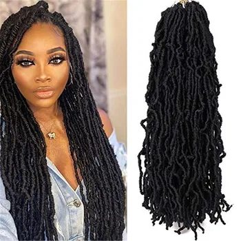 

Kong&Li Faux Locs Curly Hair Synthetic Extened Nu Soft Locs Crochet Braids Hair Crochet Hair African Roots