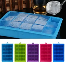 Горячая Новинка DIY большой кубик льда Форма Квадратной Формы Силиконовый поднос Фруктовница 15 решетка бар кухонные аксессуары TI99