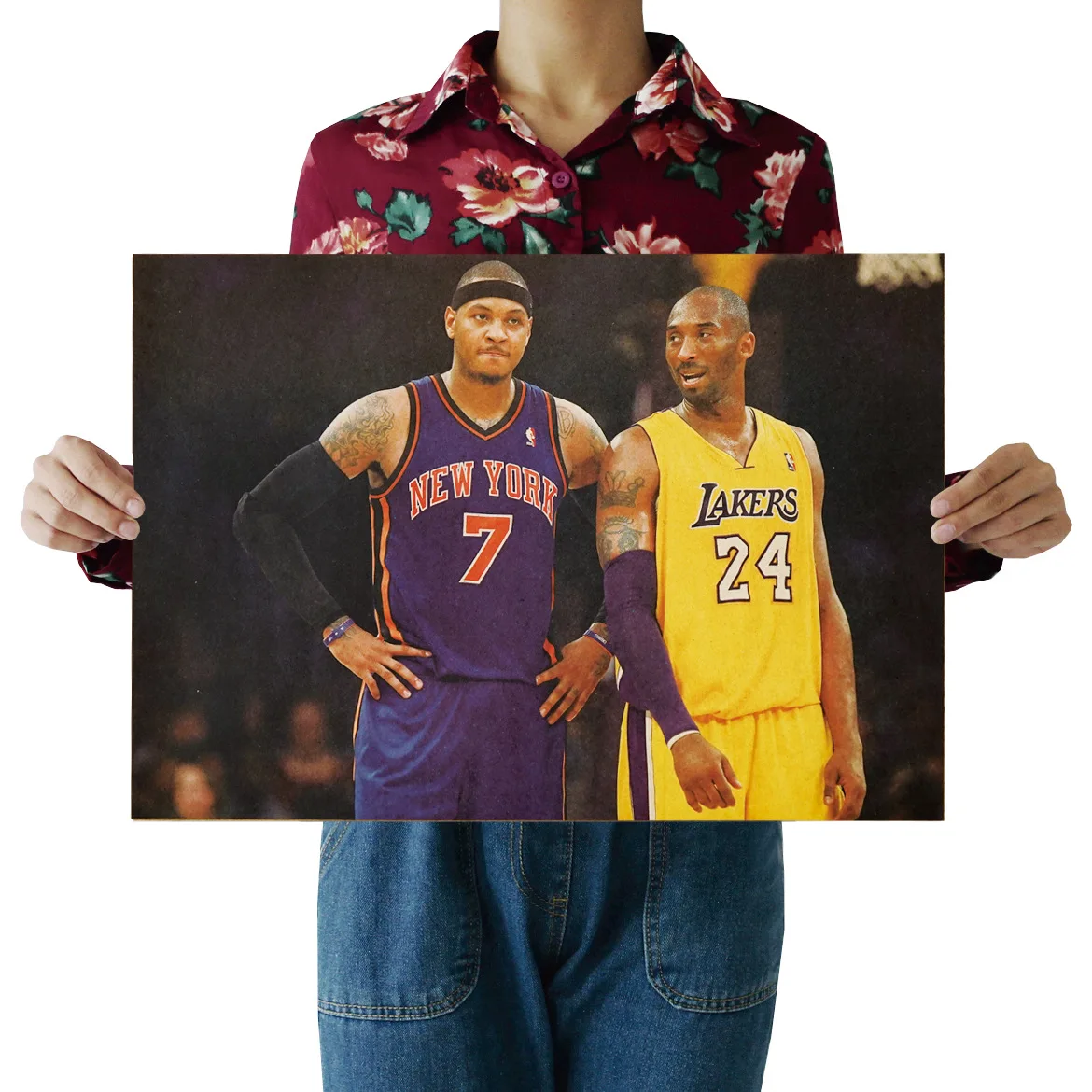 

[H008] Anthony And Kobe Nostalgic Retro Kraftpaper Poster Indoor Bar Cafe Decorative Painting