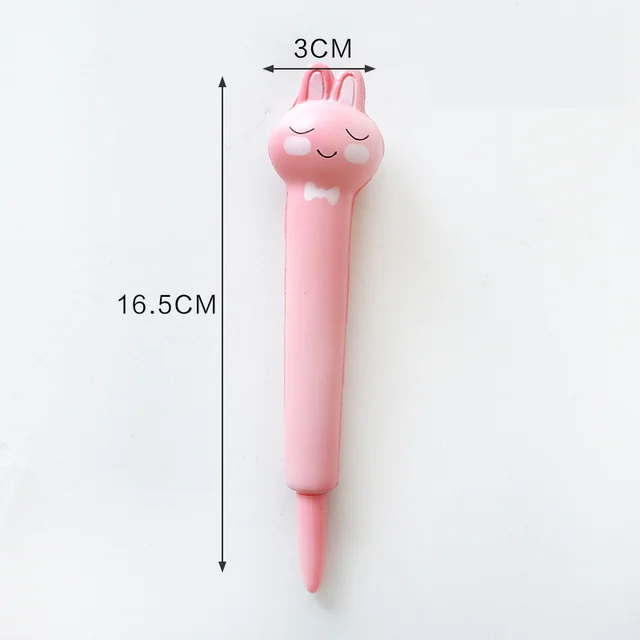 1X Soft Sponge Rabbit Paw Gel Pen Rollerball Pen School Office Supply Student Stationery pink rabbit