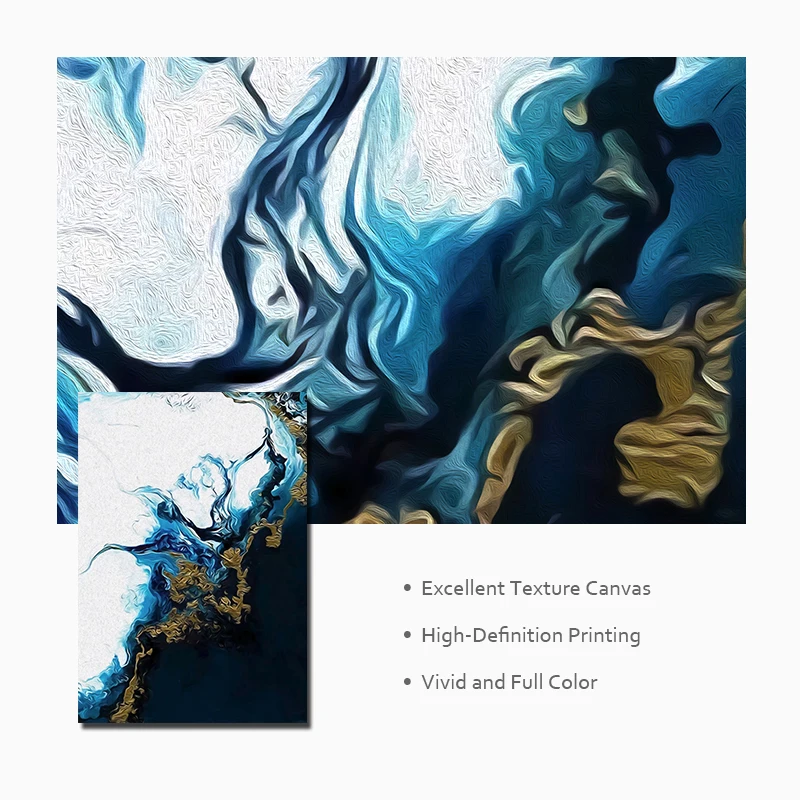 Скандинавский абстрактный холст плакат Золотой синий настенный художественный принт живопись декоративные настенные картины для гостиной современный домашний декор