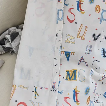 

Custom Cartoon Letters Curtains for Living Room Dining Room Bedroom Modern Minimalist Curtain Polyester Cotton Printing Curtain