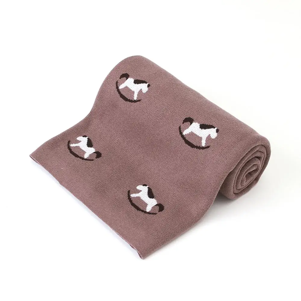 Baby Blankets Knitted 100%Cotton Super Soft Infant Kids Boys Girls Swaddle Wrap Blanekts Cartoon Towels 100*80cm Newborns Quilts