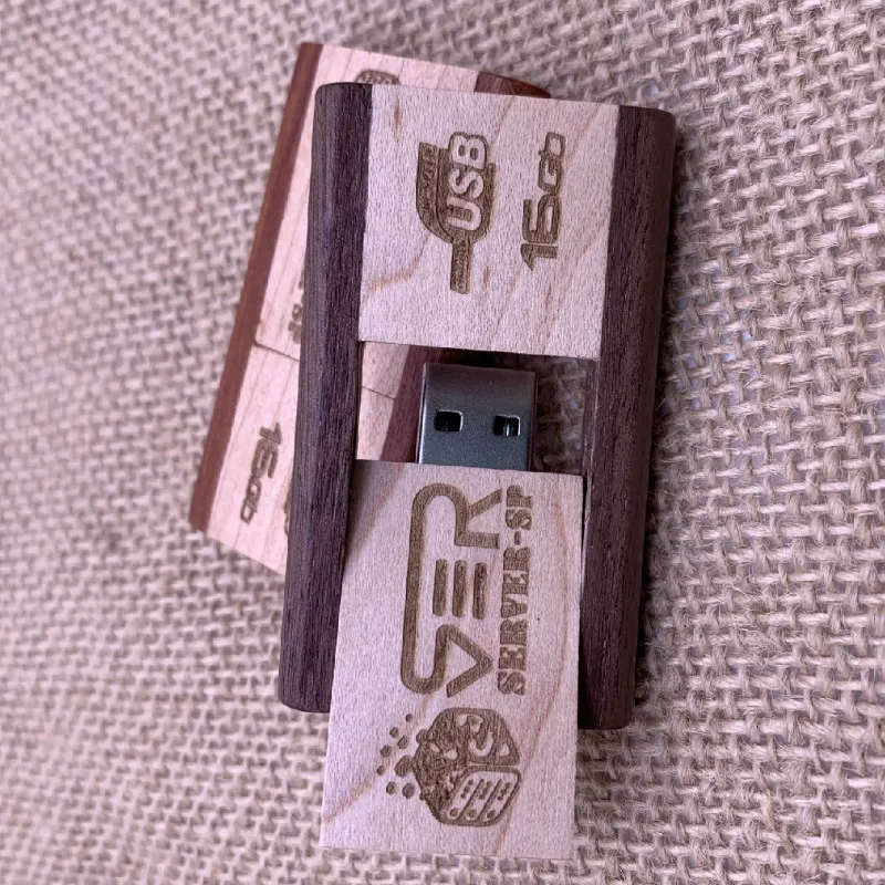 Новый вращающийся деревянный Usb флеш накопитель флешка деревянная 8 ГБ 16 32 64 карта