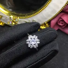 Круглое серебряное кольцо Moissanite 1.00ct D VVS роскошное свадебное кольцо Moissanite для женщин