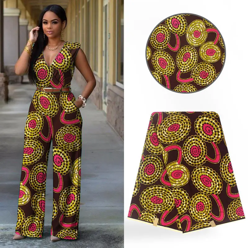 Circle Ankara Wax Cloth Fabric High quality Gambia Printed Real Wax Cloth Fabrics For Dress DIY Sewing African Cloth Fabric