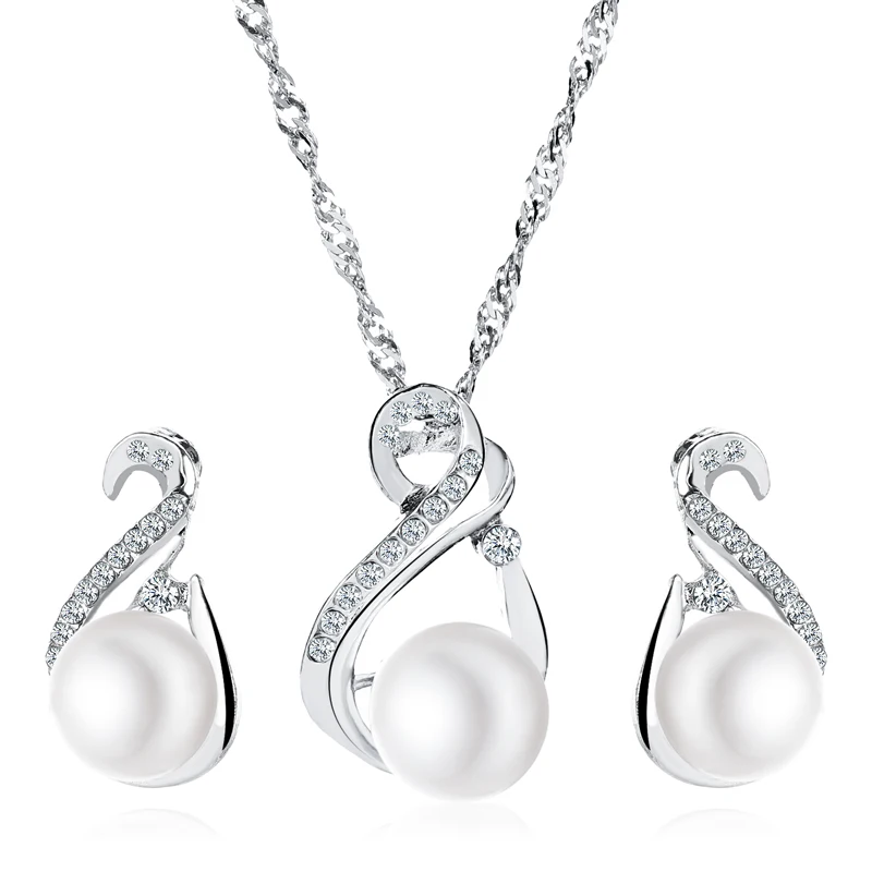 Temperament Necklace Earrings Two-piece Set Elegant Evening Festive Bridal Jewelry Hand Ornaments Wedding Girlfriend | Украшения и